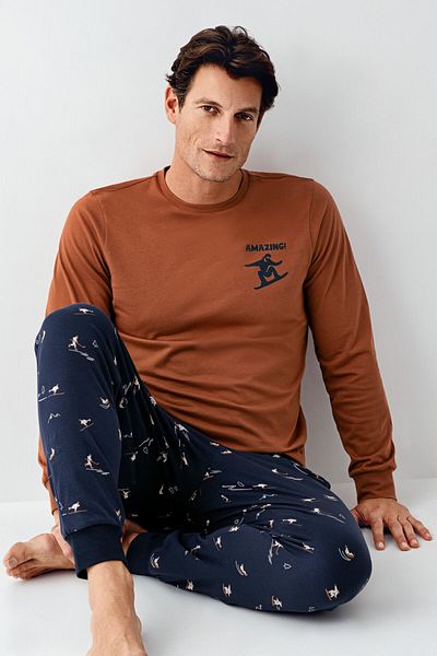 Arnetta Men's Brown Pajama Set