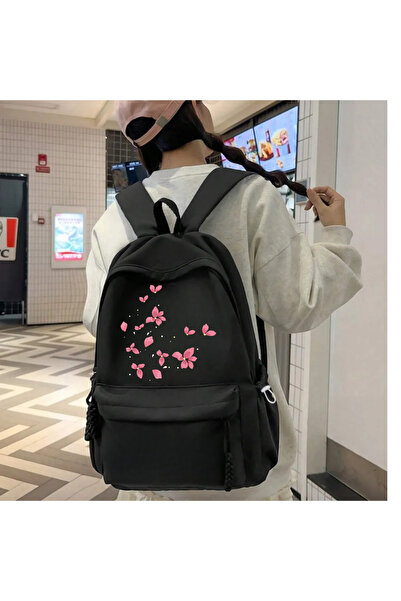 Toum حقيبة ظهر مدرسية للجنسين مطبوعة بالزهور