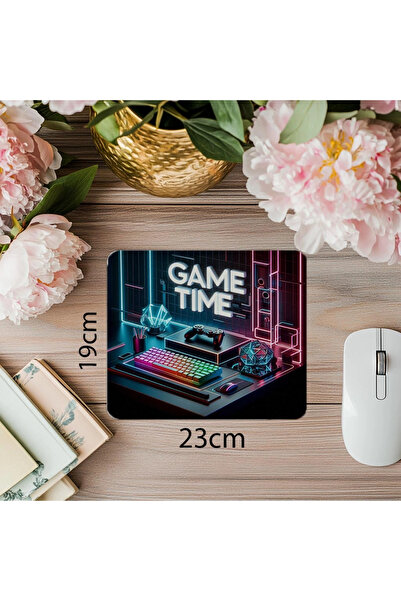 Luluyen تصميم بسيط وقوي - لوحة ماوس Game Time - لوحة ماوس مطبوعة مستطيلة مستوردة مقاس 19 × 23 سم 2 مم