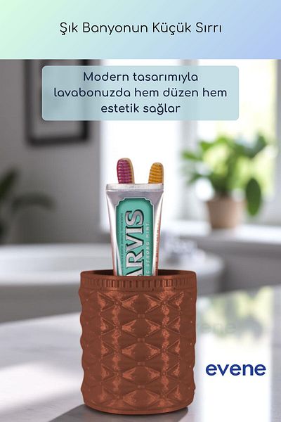 Evene Θήκη οδοντόβουρτσας Βάση οδοντόβουρτσας Βάση οδοντόβουρτσας Σκούρο καφέ Χρώμα Μοντέλο 85
