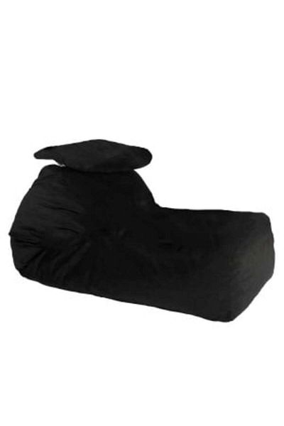 Pufrelax Fotoliu Yoga XL si Perna, Material Textil - Negru