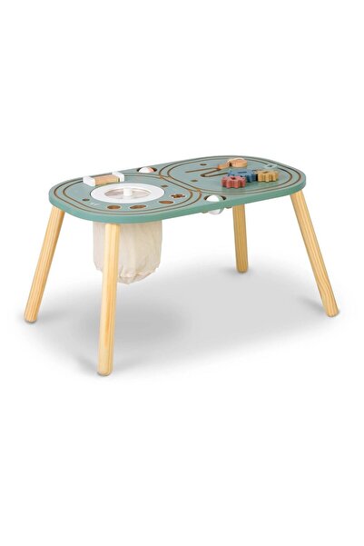 NUKIDO Masa senzoriala , din lemn, sprijina invatarea, tobogan cu bile, tren ...