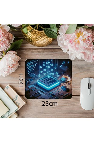 Luluyen Hover Terminal Themed Software Mouse Pad - 19X23 cm 2 mm Rectangular Imported Printed Mouse Pad