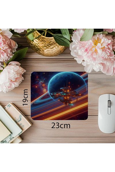Luluyen Mouse Pad cu figură care scurge în spațiul adânc - 19x23 cm 2 mm dreptunghiular importat imprimat mouse pad