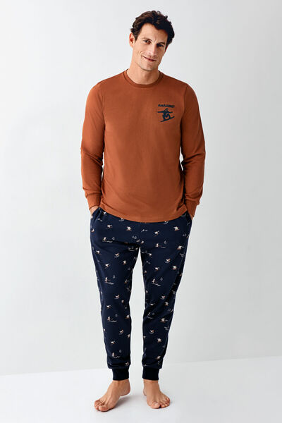 Arnetta Erkek Kahverengi Pijama Takımı