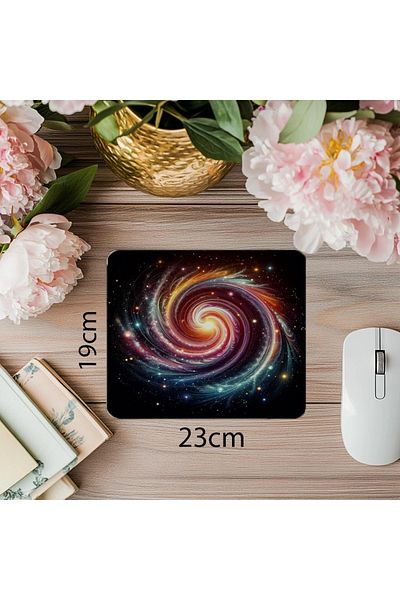 Luluyen Vibrant Glow Effect Cosmic Mouse Pad - 19X23 cm 2 mm Rectangle Imported Printed Mouse Pad