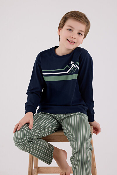 Rolypoly Boy's Navy Blue Pajama Set