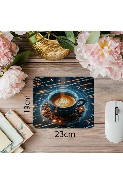 Luluyen Design mousepad espresso cu flux de coduri 3D - 19x23 cm 2 mm dreptunghiular importat imprimat mousepad