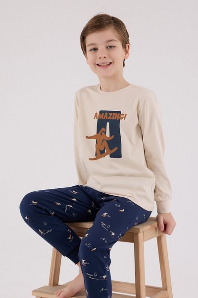 Arnetta Boy's Beige Pajama Set