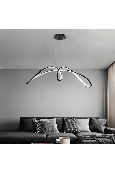 OEM Lustra LED, suspendata, 108W, negru, lumina calda/neutra/rece, inaltime reglabila, telecomanda