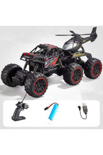 Generic 2.4G Remote Control Car 6 Wheels Racing Climbing Off-road Truck with Removable Helicopter