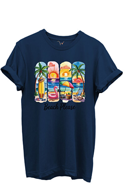 WİDİ Tricou unisex cu tematică colorată pentru plajă și apus de soare, 100% b...