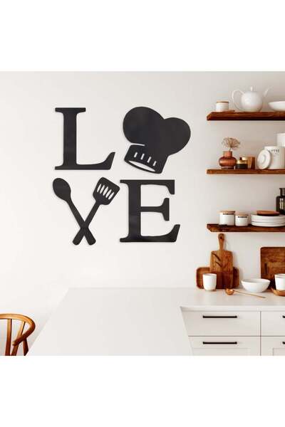 Marktna Black acrylic painting with the print "I love eating and cooking"