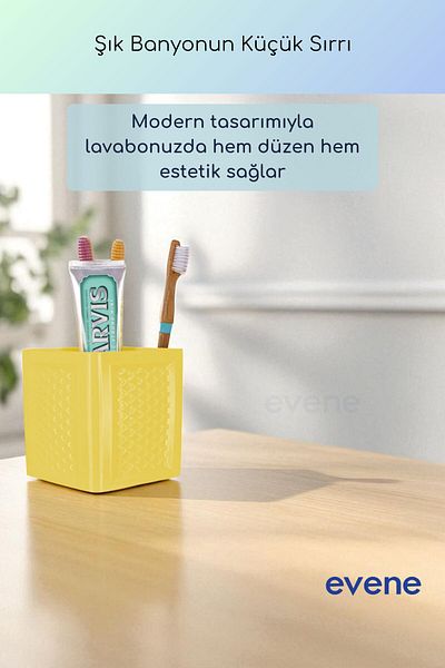 Evene Θήκη οδοντόβουρτσας Βάση οδοντόβουρτσας Βάση οδοντόβουρτσας Ανοιχτό κίτρινο χρώμα Μοντέλο 86