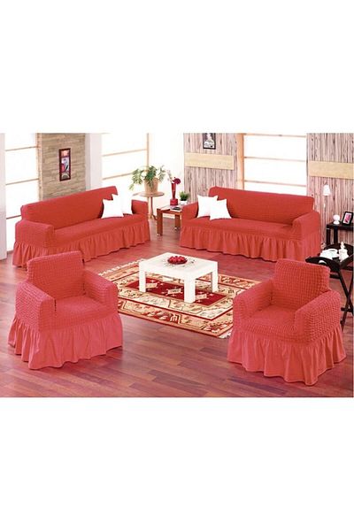 Inovius Set of 3 covers 311, for 3-seater sofas and 2 armchairs - Uni Red Model