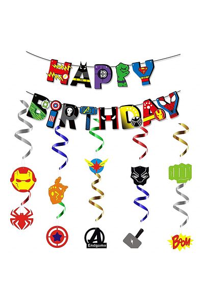 Smileh birthday set, foil/cardboard, multicolor, 6 pieces