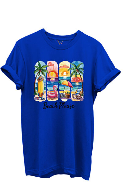 WİDİ Tricou unisex cu tematică colorată pentru plajă și apus de soare, 100% b...