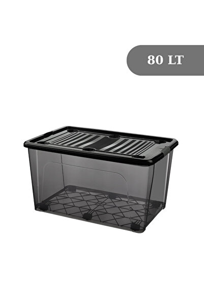 Loremp 80 LT Tekerlekli Saklama Kutusu Kilitli, Gıda Temasına Uygun, Antrasit...