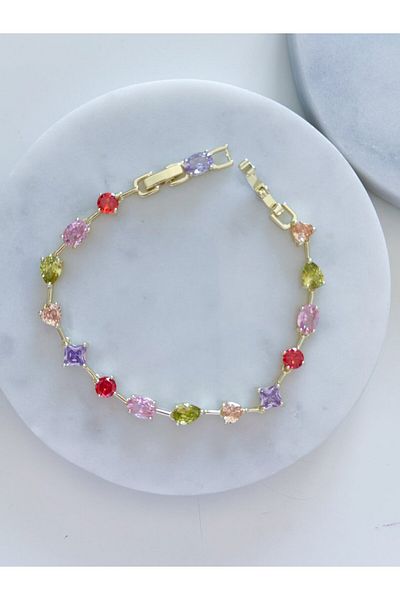 CHARMLUCKY Colored Stone Bracelet