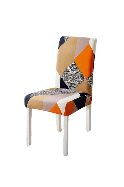 JOJO HOME Set of 6 Universal Chair Covers, Cotton and Elastane, Multicolor, 55 x 45 cm