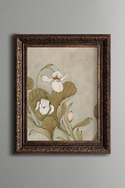 epiqart Çiçekler - Vintage Desenli Çerçeve