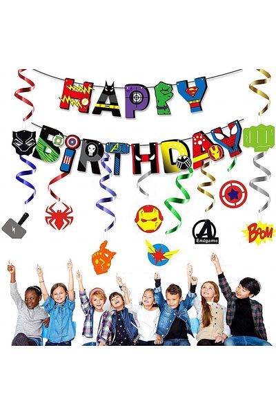 Smileh birthday set, foil/cardboard, multicolor, 6 pieces