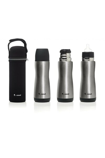 Jane Termos lichide, Jane, Din otel inoxidabil, 300 ml, Fara BPA, Cu gentuta din izopren