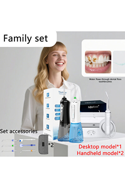 Youtrico مجموعة العناية بالفم المدمجة h2ofloss (3 قطع): 1 مجرفة مياه للأسنان ...