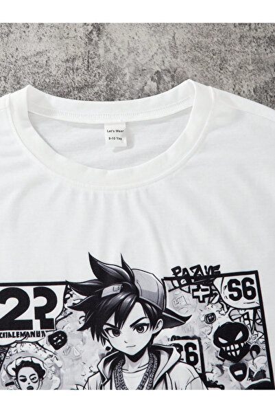 Let's Wear Teen Boys Cartoon Anime Character Premium Kids Bottom Top T-Shirt Shorts Set