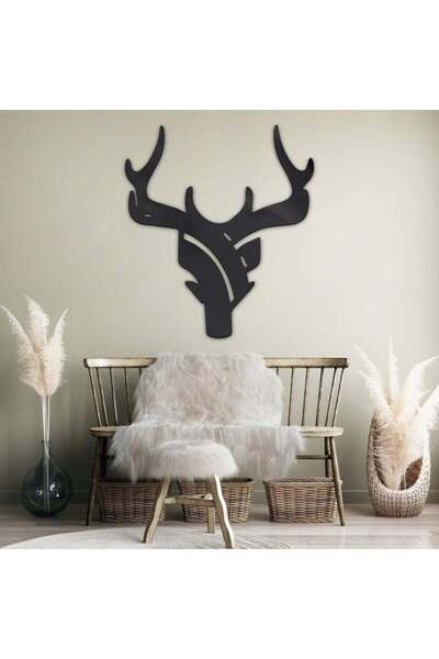 4gdran منحوتة اكريلك اسود بنقشة غزال