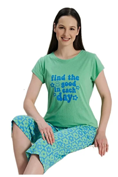 bipamuk Notte Mia Design Capri Women's Pajamas Setsummer Cotton 2-Piece Set S–Xl Comfortable