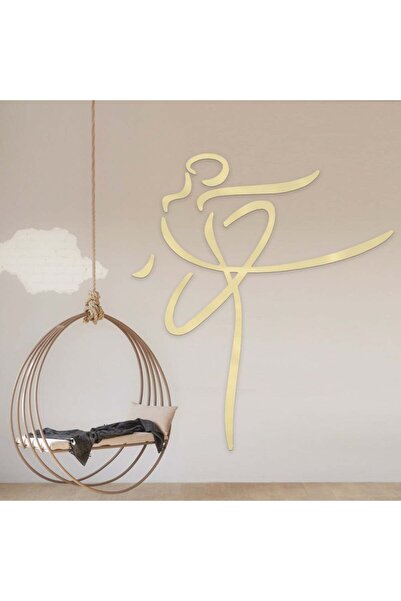 Marktna لوحة اكريلك ذهبي مودرن بنقشة امرأة رقص