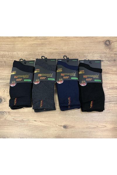 ROYAM 4 Piece Mosaic Men's Bamboo Winter Original Thermal Towel Socks Perfumed No 41 - 45