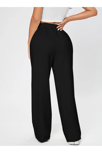 CANDERO Pantaloni de sport pentru femei, negri, largi, supradimensionați, de calitate, cu croiala largi, flexibili, confortabili, din țesăturăYUS
