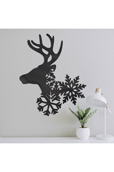 4gdran منحوتة اكريلك اسود مودرن بنقشة غزال