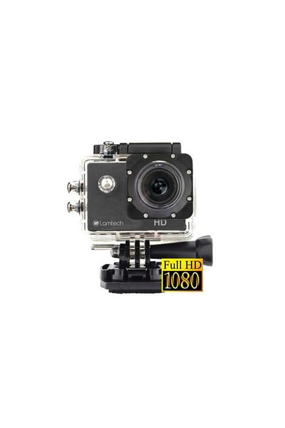 Lamtech Cameră video de acțiune LAM021158, Full HD 1080p, Rezistent la apă până la 30 m, Ecran LCD 2" (Negru)