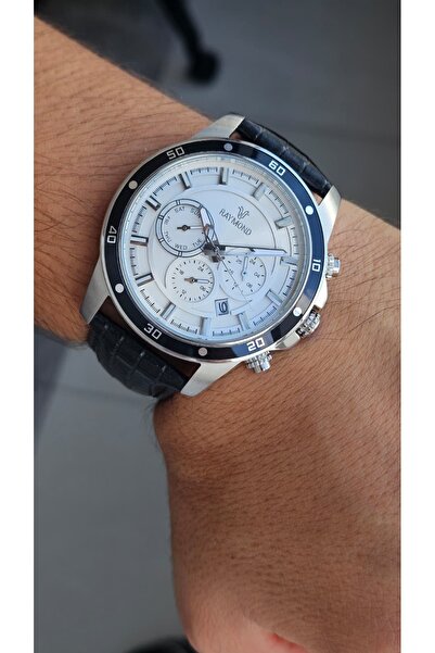 Raymond Rym-1150 Quartz Men's Watch - Steel Case - Leather Cord - 2 Years Warranty