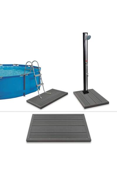 vidaxl Floor Element for Solar Shower Pool Ladder WPC
