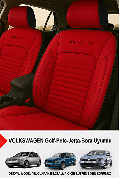 GM-DESIGN Istanbul Series Leather Car Seat Cover (Compatible with Volkswagen Bora-Golf-Jetta-Polo)