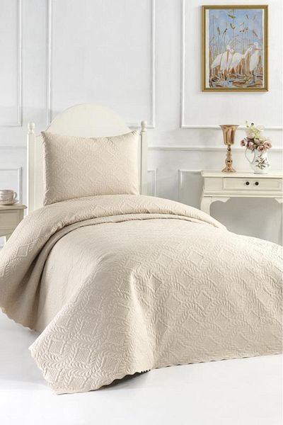 Çeyiz Diyarı Ultrasonic Quilted Elite Single Bedspread Beige
