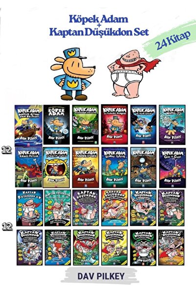 Altın Kitaplar Köpek Adam 12 Kitap, Kaptan Düşükdon 12 Kitap, Dav Pilkey