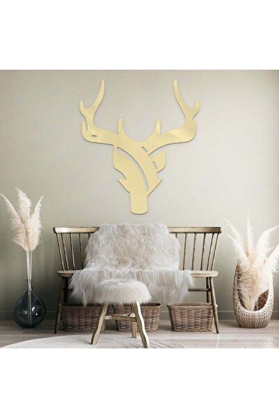 Marktna لوحة اكريلك ذهبي بنقشة غزال