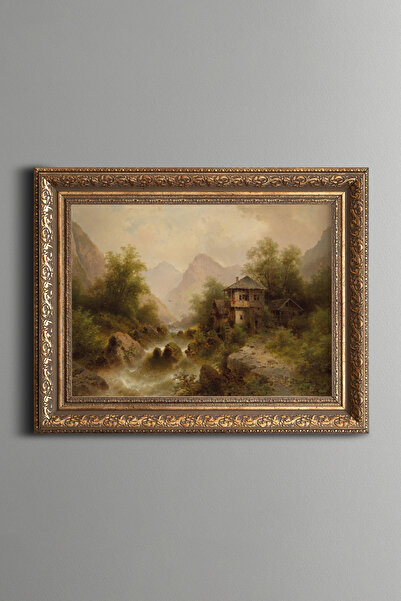 epiqart Cascada cu moara - Rama cu model vintage