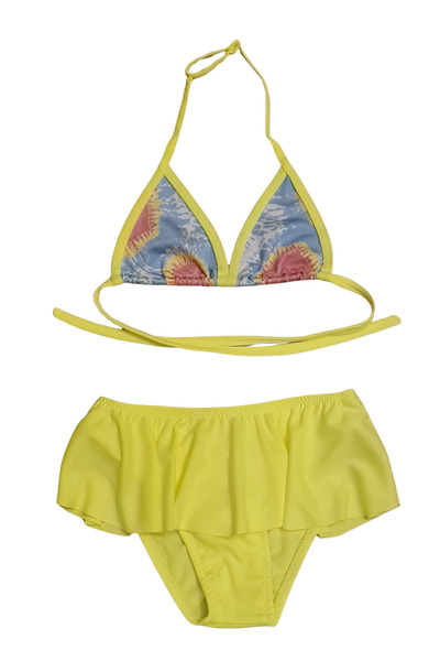 Glowzia Yellow Patterned Girl's Bikini Set