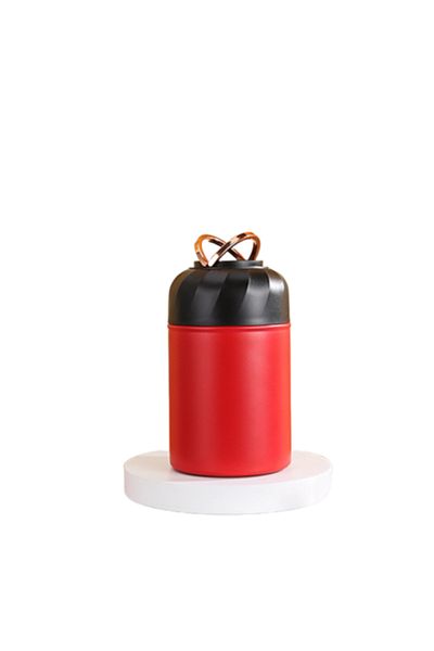 OEM Termos alimente, Otel inoxidabil, 600 ml, Lingura pliabila, Izolare termica, Etans, Rosu