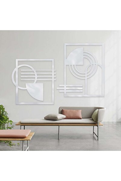 Marktna لوحة اكريلك فضي بنقشة فن تجريدي