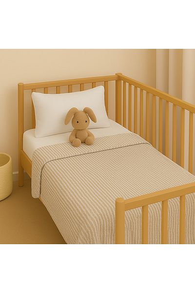 ngn collection Baby & Kids Cotton Pique Set Poplin Cotton Fabric Fitted Sheet and Pillowcase 60X120 70X130