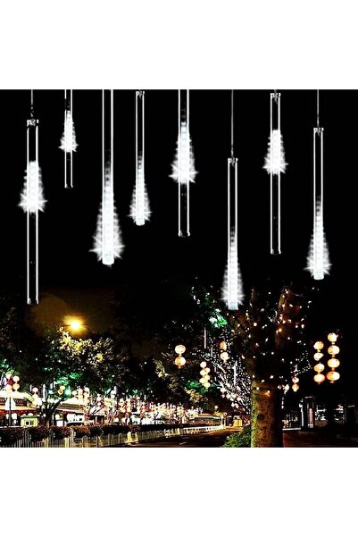 PROCART Instalație de Crăciun, 8 ploi de meteoriți, tub de 45 cm, 288 LED-uri albe, lungime 2,3 m, IP44