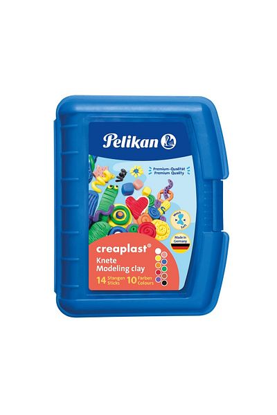 Pelikan Pastă de modelat Creaplast 240g, set de 10 culori asortate, material pastă, cutie albastră inclusă