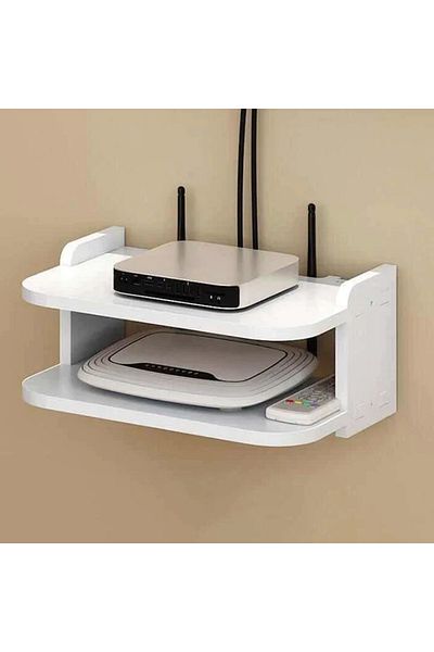 FOXMAG24 Suport pentru router și accesorii, dimensiuni 20 x 30 cm, cu 2 compartimente